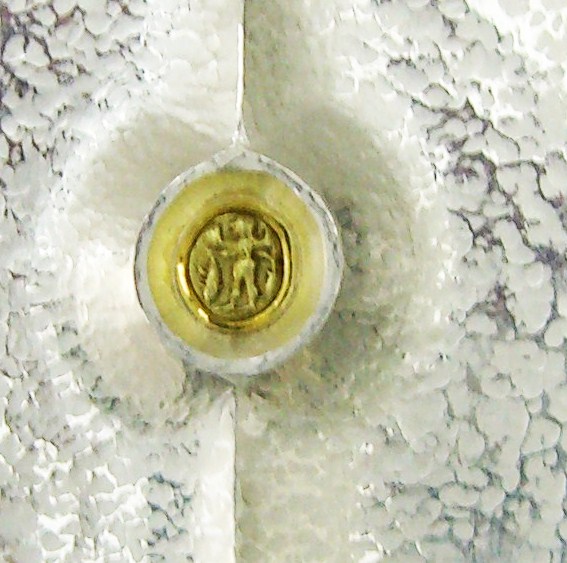 Zigarettendose - Silber 925, Gold 900, ant. griech. Goldmnze